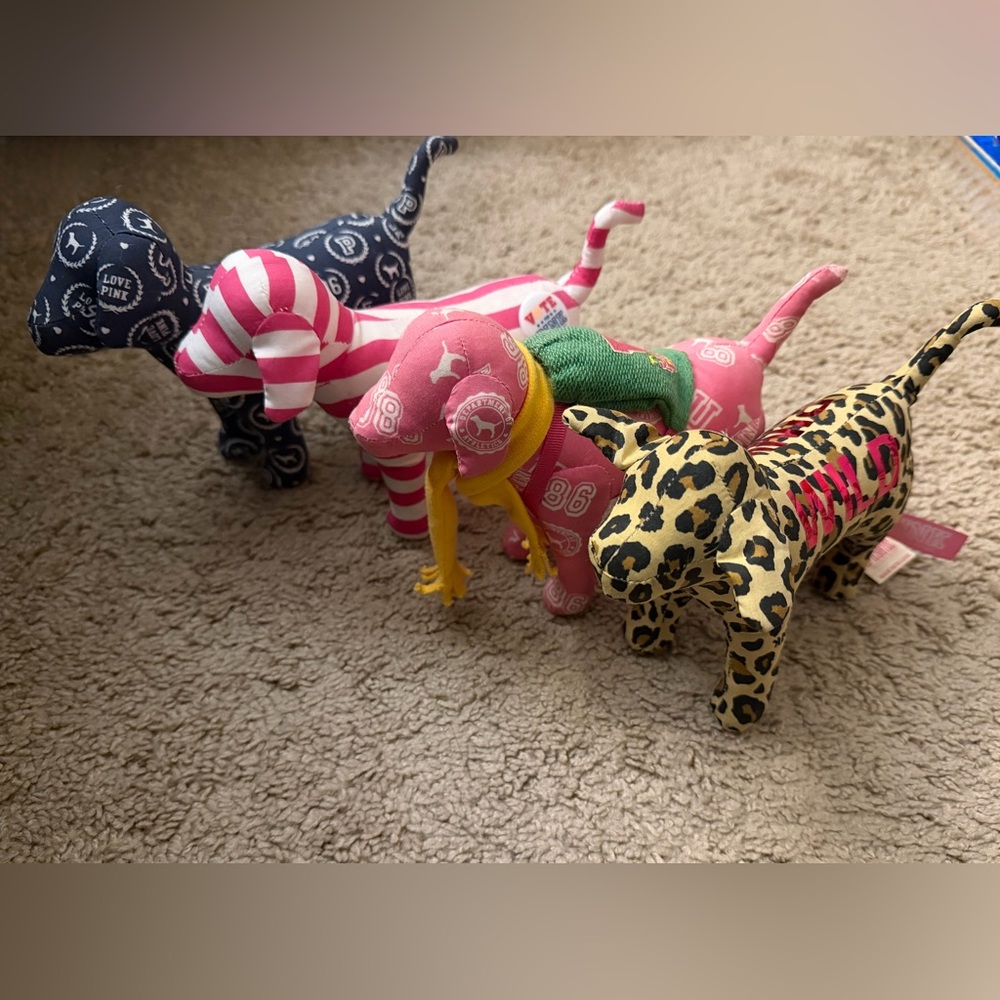 Set of Colorful VS PINK Dog Plush Toys